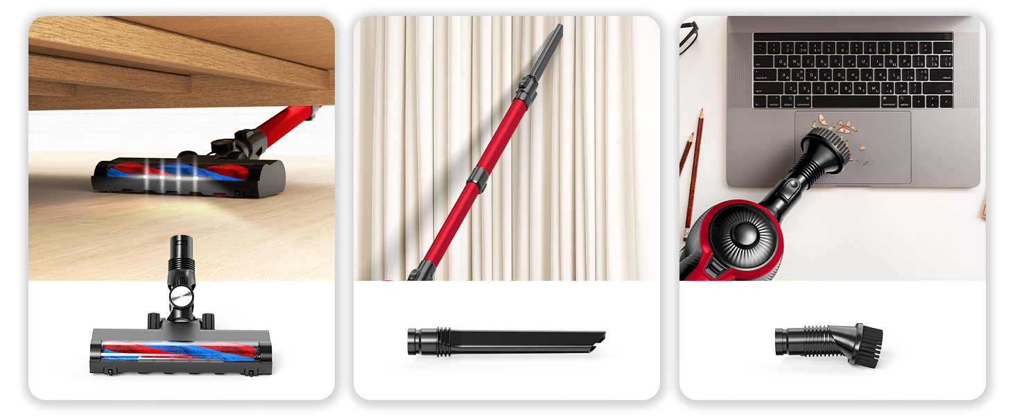 VEGREM Бездротовий акумуляторний пилосос 25Kpa з LED-підсвіткою та 2 режимами потужності, до 40 хвилин роботи