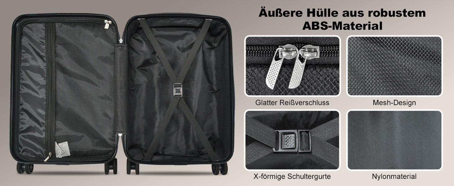 Набір валіз Joyway 6шт: велика, середня, маленька, сумка, косметичка, TSA-замок, зелений/чорний