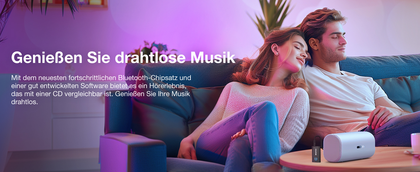 BlitzMax Bluetooth 5.2 Передавач/Приймач Bluetooth, 2-в-1 Аудіо Адаптер, Mini 3.5mm, Портативний, Dual Link для ПК, TV, Авто, Авіації та Динаміків