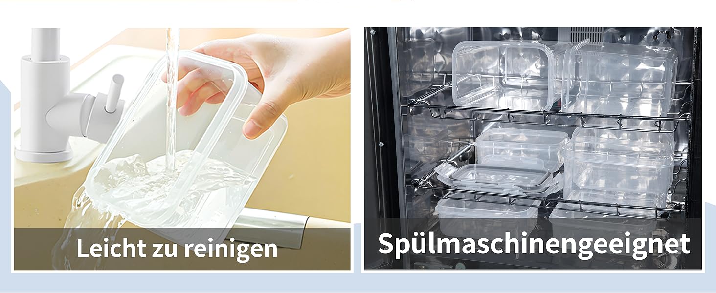 Набір контейнерів для їжі Hibisaws 12 шт. з кришкою, контейнери для заморожування, ланч-бокси, BPA-free, 100% герметичні, прозорі, 6 x 1L & 6 x 0.5L