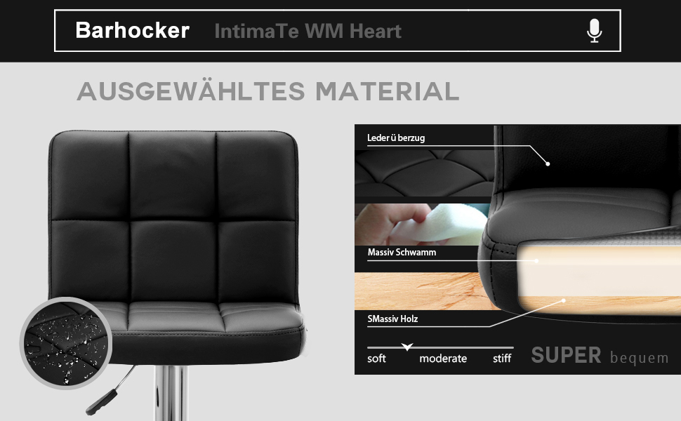 Барні барний стілець Intimate WM Heart 2 шт. з велюровим покриттям, з підніжкою, регульована висота, сучасний поворотний стілець з м'якими сидіннями (Сірий)