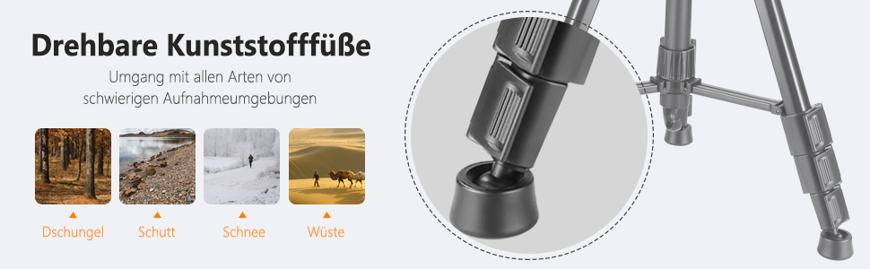 Штатив для камери Neewer 142 см з алюмінієвого сплаву, 3-х секційний, чорний (SAB234)