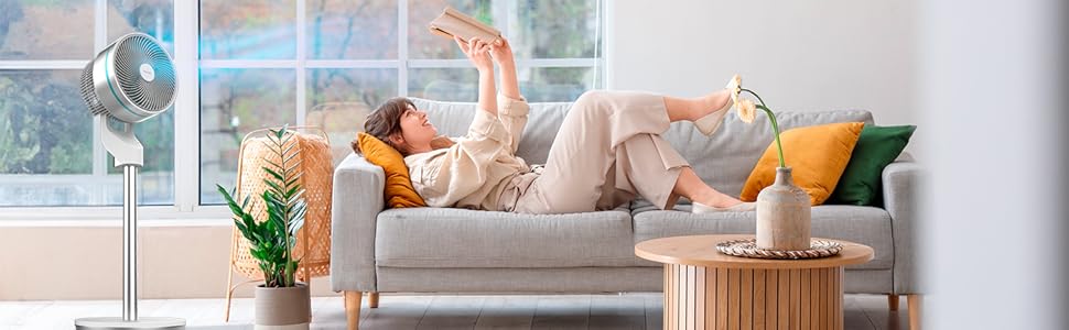 Вентилятор підлоговий Cecotec EnergySilence 1000 Cyclone Smart, 60 Вт, 9 дюймів, 3 швидкості, 3 режими, таймер 7 годин, сенсорне управління, автоматичне гойдання, пульт дистанційного керування