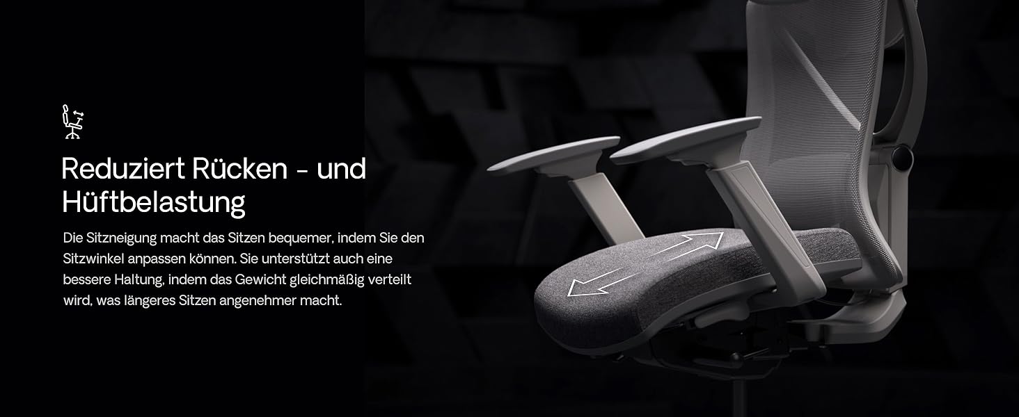 Офісний стіл Desktronic з регулюванням висоти та підтримкою попереку | Комп'ютерний стілець з широким м'яким сидінням (Сірий)