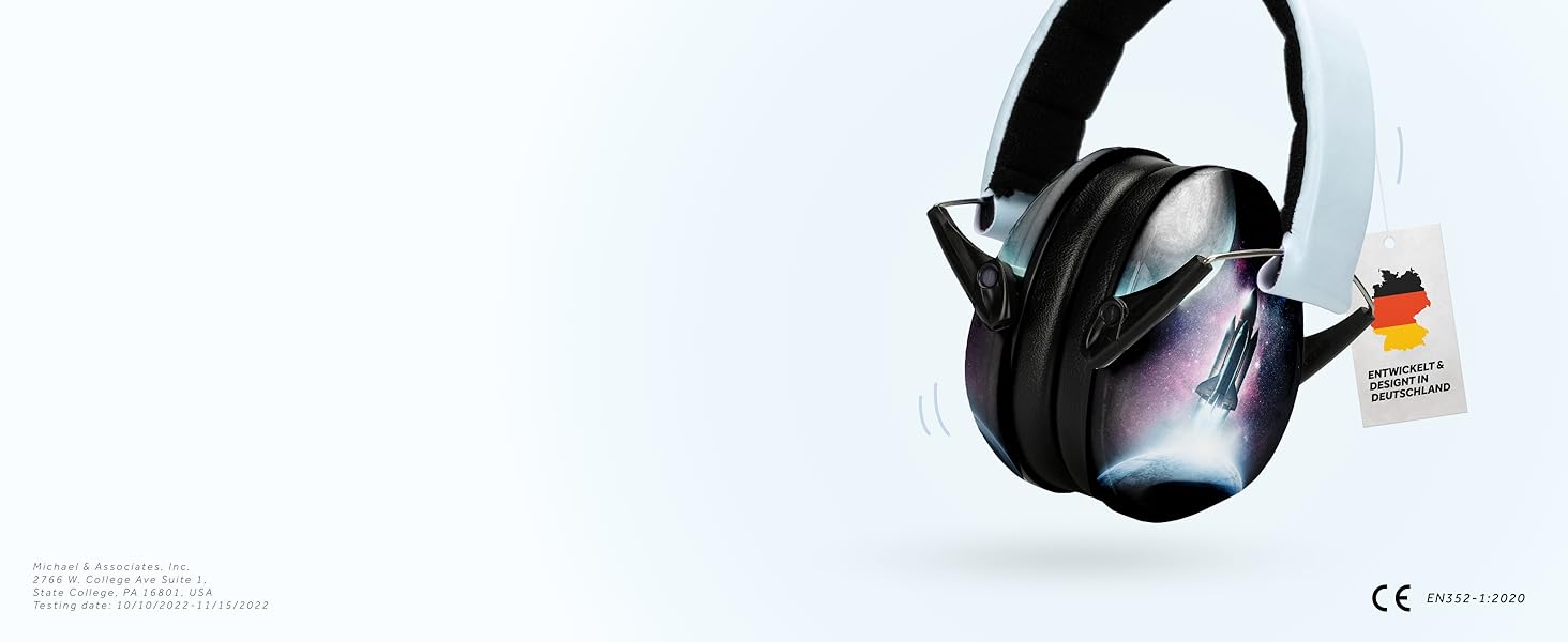 Schallwerk® Kapselgehörschutz Kiddies (Space) - навушники шумозахисні для дітей, mini, ідеальні для повсякденного використання та заходів