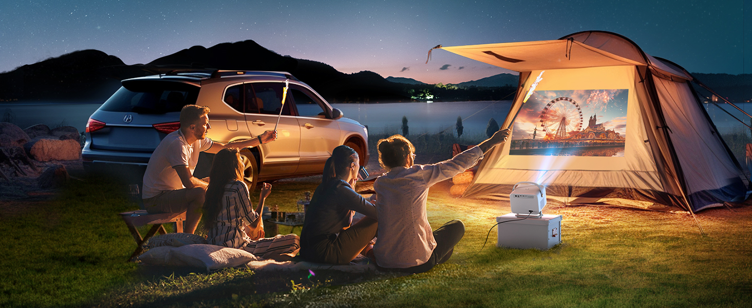 YABER V12 проєктор 4K: Full HD, WiFi6, Bluetooth 5.2, автофокус, 60Hz, 20W Dolby, для дому та на вулицю, 50% Zoom