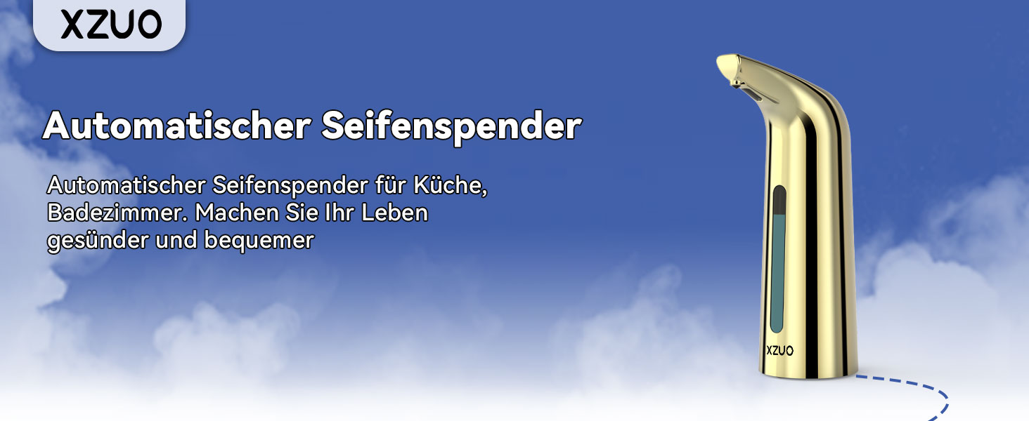 Автоматичний безконтактний диспенсер для мила з 4 рівнями регулювання, 400 мл, електричний, на батарейках, для встановлення на стільницю, з інфрачервоним сенсором (Бронзовий) (400мл Золотий)