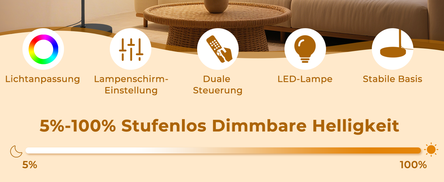 Торшер для вітальні Stehlampe 9W LED з димером, пульт ДУ, лампа E27, чорний. Арка, підлоговий світильник для спальні, офісу