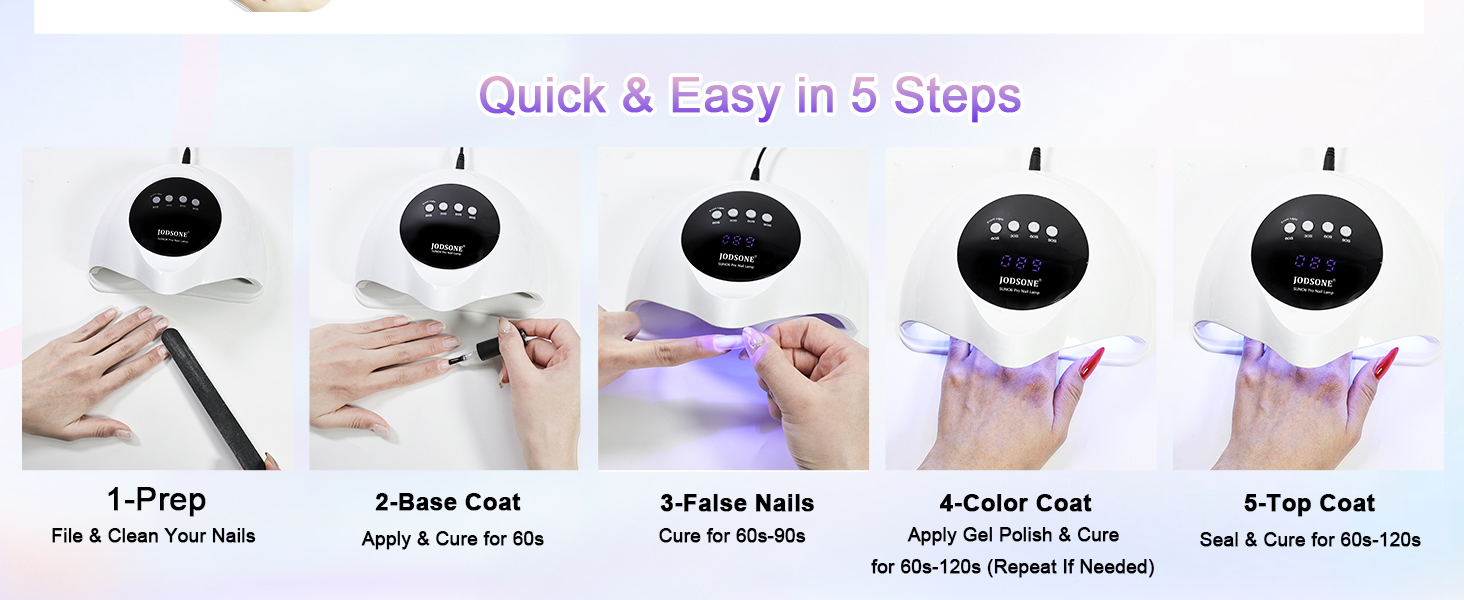 JODSONE 320W UV LED лампа для нігтів з автосенсором, 72 світлодіодів, 4 таймери (10/30/60/99s) – професійний нагрівач для гель-лаку, гелевих та акрилових нігтів, підходить для пальців та ніг