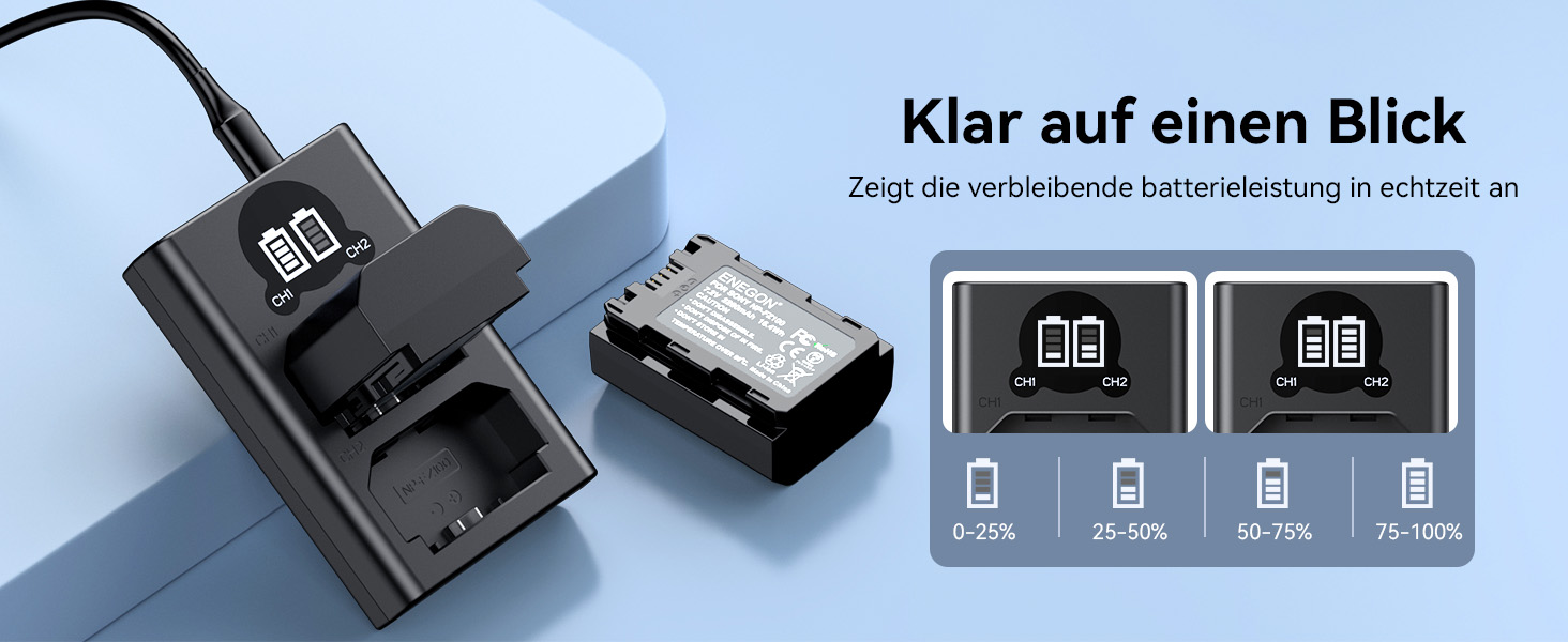 Запасний акумулятор ENEGON (2 шт) та смарт-зарядний пристрій Dual USB для камер Sony NP-FZ100 (Alpha 9, A9R, A7RIII, A7 III, A7R4, A7RIV)