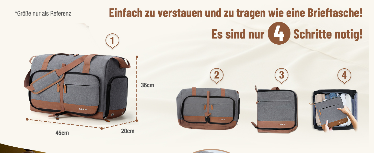 Спортивна сумка Lekesky 30L сірого кольору: туристична, для подорожей, з відділенням для взуття, валіза ручної поклажі Easyjet, водонепроникна