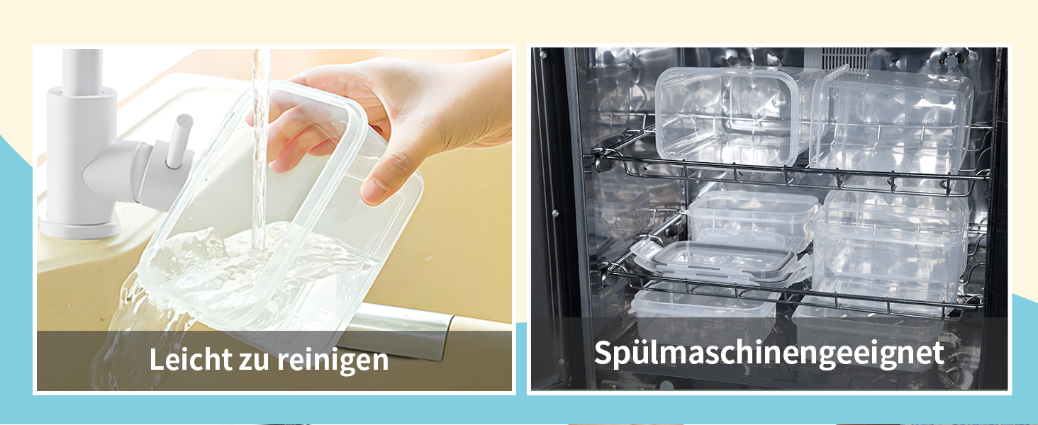 12 контейнерів для зберігання їжі з кришкою, контейнери для заморожування, meal prep бокси, 6 x 1л/0.52л, BPA-free, герметичні, для мікрохвильової печі, придатні для миття в посудомийній машині, для зберігання та транспортування їжі, фруктів, овочів