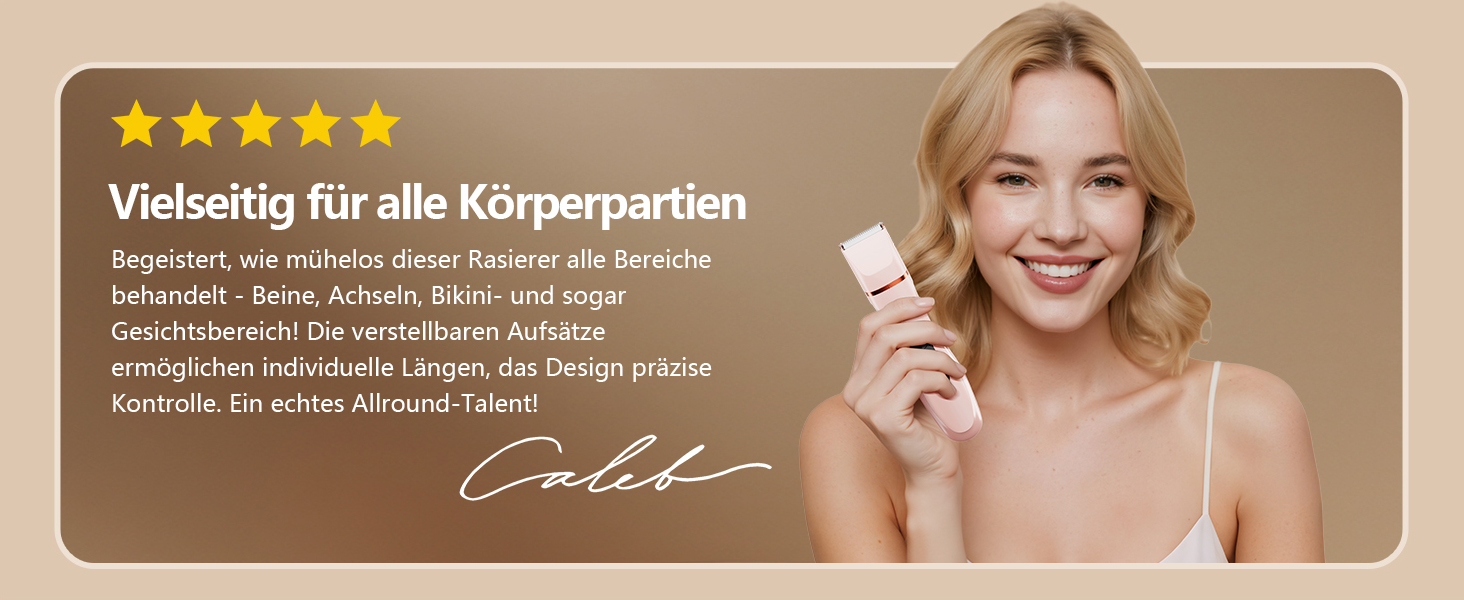 Електричний жіночий тример для бікіні та тіла 2-в-1, вологостійкий, рожевий