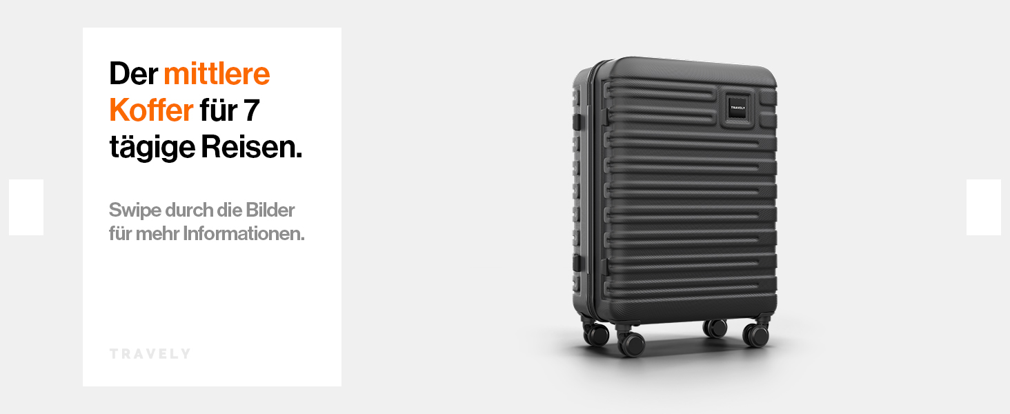 Набір валіз Travely з полікарбонату (77см, 67см, ручна поклажа), чорний, з TSA замком