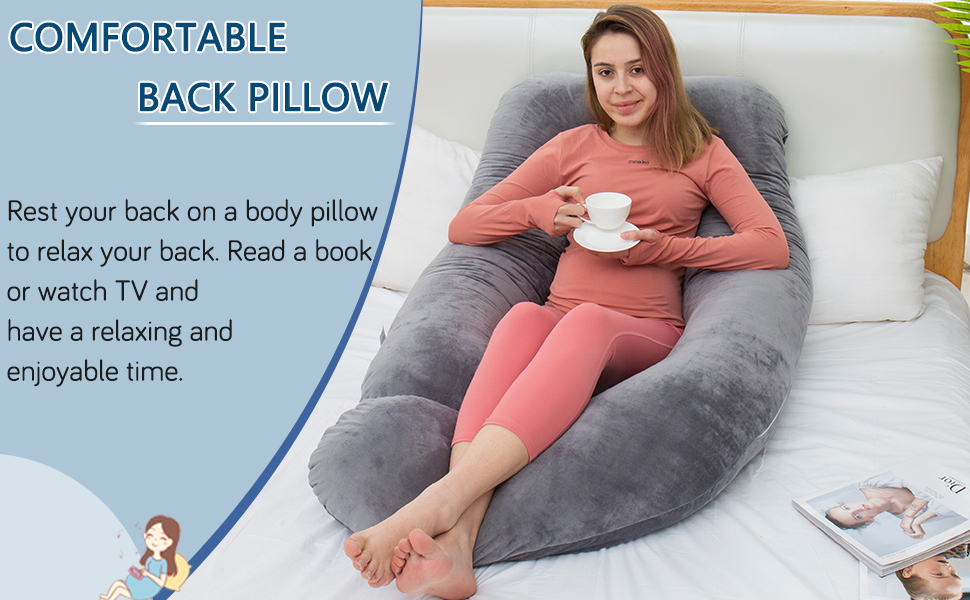 Подушка для вагітних AS AWESLING U-подібної форми, повного тіла, для годування, підтримки, знімний чохол (зелений, з піною з пам'яті)