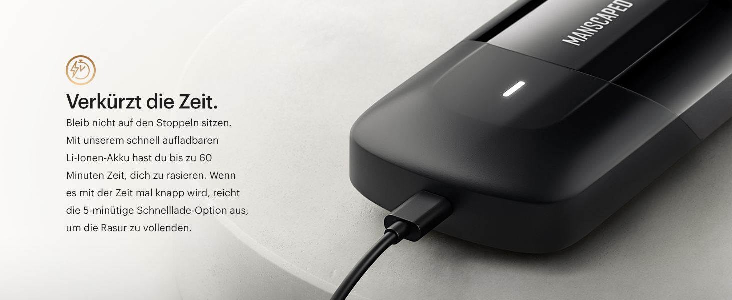 The Handyman™ by MANSCAPED®: Travel Shaver, Lightweight Rechargeable Electric Shaver with USB-C Charging Cable for On-the-Go, Washable, with Long Hair Trimmer and Foil Shaver Head.