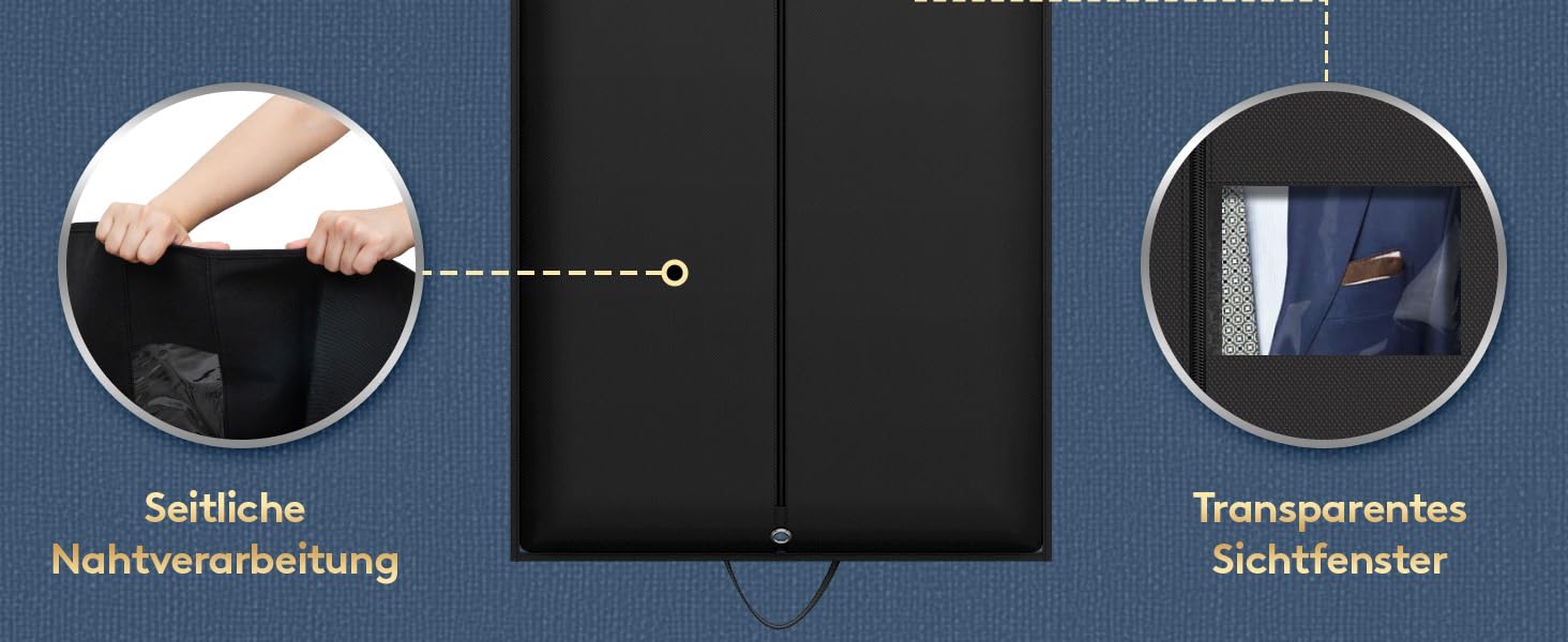 Чохол для одягу Lifewit 120 GSM з мішком для взуття - для костюмів, піджаків, ансамблів. Ідеально для подорожей та зберігання. Розмір 120 x 60 см.