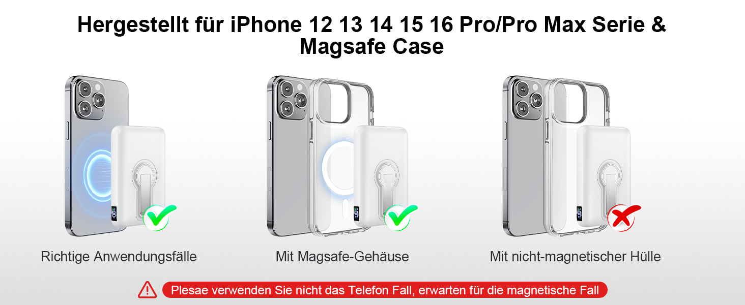 Пауербанк MagSafe 12000mAh з бездротовою зарядкою для iPhone, PD 22.5W, USB-A вихід, LED-дисплей, Type-C вхід/вихід, білий