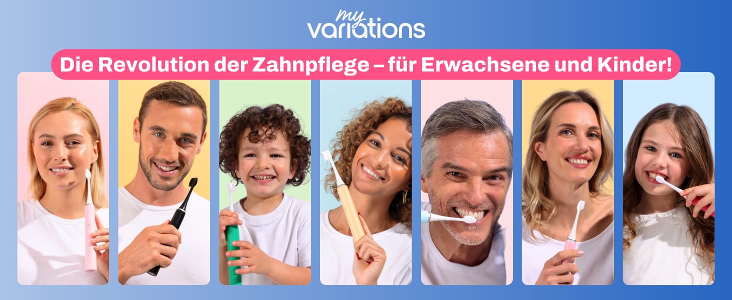 Електрична зубна щітка My Variations чорна: 5 режимів, таймер 2 хв, акумулятор на місяць