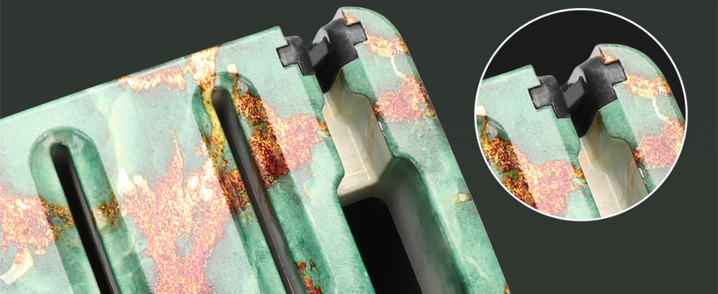 Набір кухонних ножів Messerblock з 16 частинами: ножі, обробна дошка, захист пальців, точилка та кухорізаки. Професійний набір для дому (зелений)