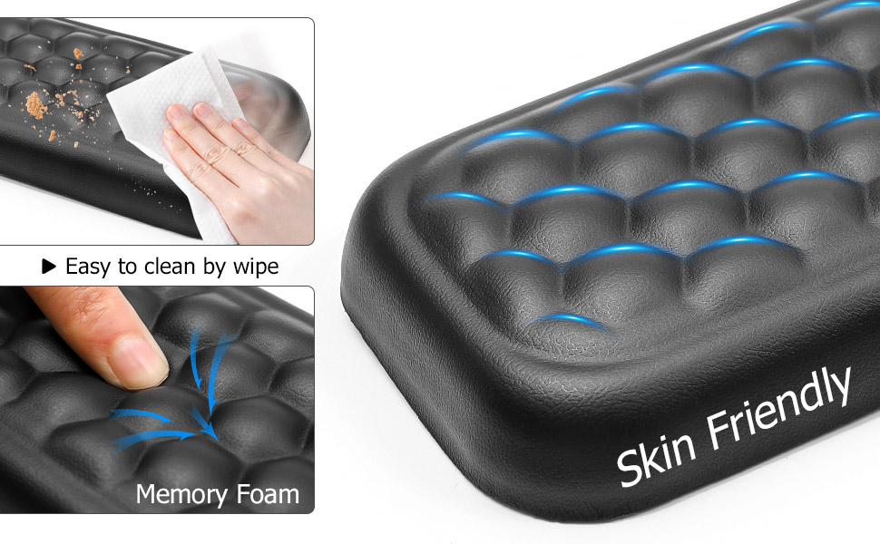 Підставка для зап'ястя під клавіатуру та мишу Zaxiva, ергономічна, з Memory Foam, для офісу, геймінгу, ПК, ноутбука, чорна