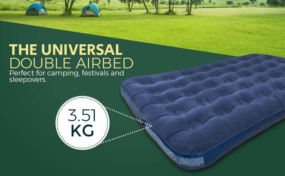 Надувне кемпінгове ліжко Green Haven – водонепроникна двоспальна повітряна матрац, швидко надувається, для кемпінгу та гостей (односпальне ліжко), (двоспальна повітряна матрац + AC-насос)