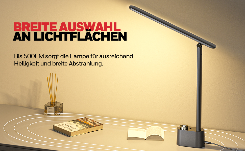 LED лампа Honeywell для столу з USB-портом, регульована яскравість, захист очей, Sunturalux™, для офісу та дому, складна, чорна