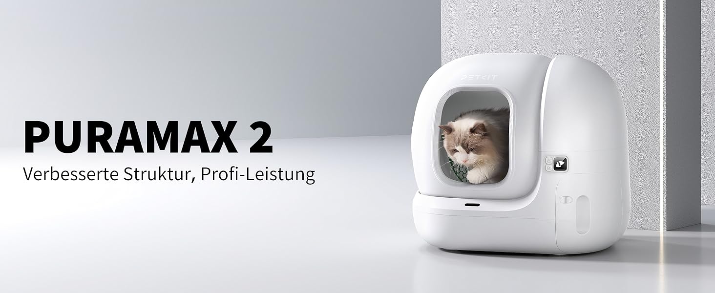 PETKIT Pura Max 2 - автоматичний самоочисний лоток для котів, 76л, з функцією контролю через додаток, для кількох котів, з дезодорантом