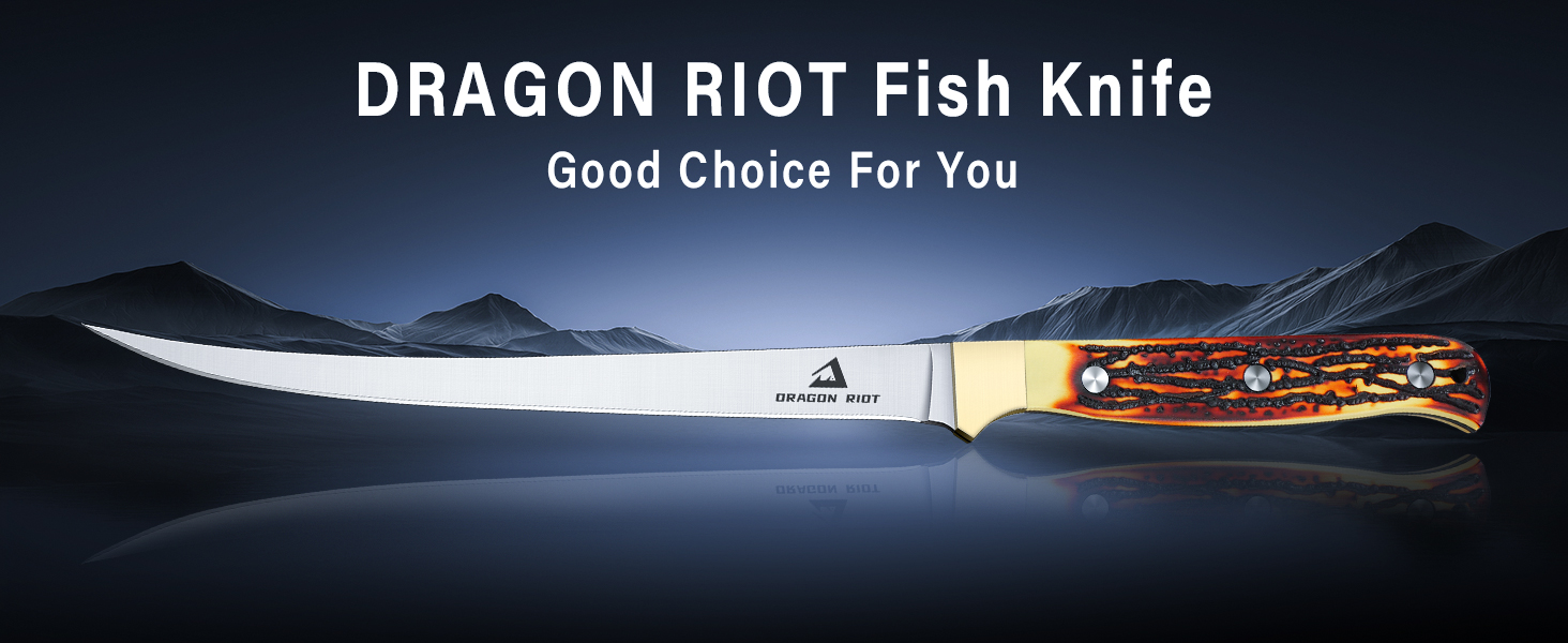 Набір філейних ножів DRAGON RIOT з нержавіючої сталі, професійний кухонний ніж, 18.5 см