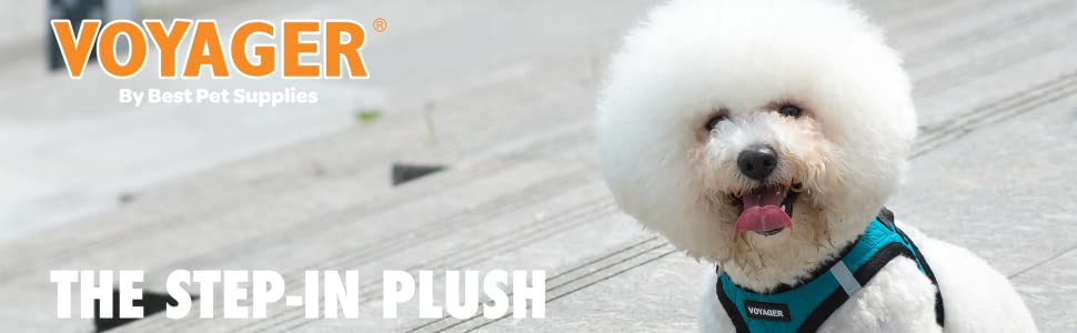 Шлейка для собак Voyager Step-In з плюшу, чорна, розмір L (45-52 см) від Best Pet Supplies