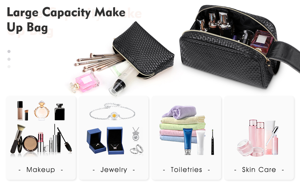 Косметичка NUBILY для подорожей: 2 шт. водовідштовхуваних культбагелів на блискавці (чорний)