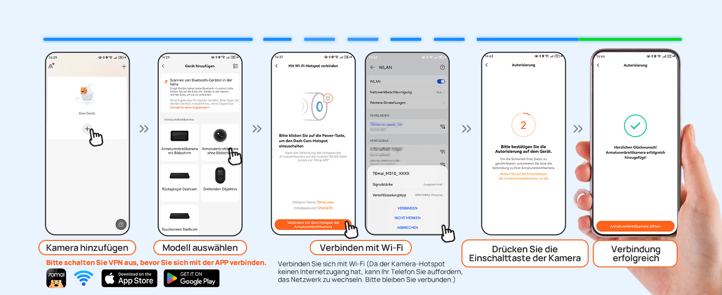 Відеореєстратор 70mai M310 2K WiFi для авто, 1296P WDR, Super Night Vision, 24h парковка, запис по колу, виявлення зіткнень, 256GB