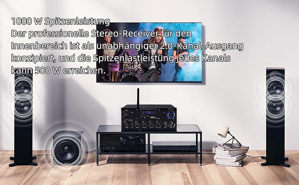 Міні підсилювач 60Вт+60Вт Bluetooth стерео, цифровий Hi-Fi аудіо підсилювач для дому та авто, USB, SD, FM, MIC, LCD дисплей, 12V/230V, 2-канальний (33BT)