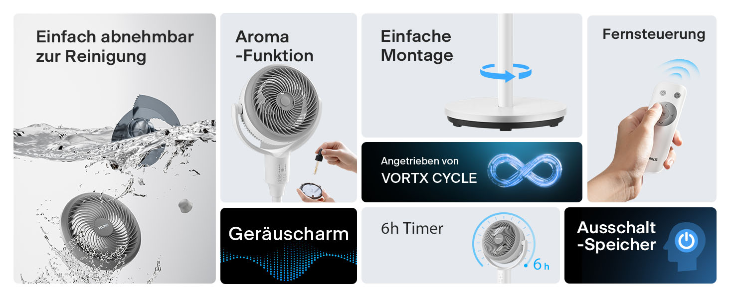 Вентилятор торнадо PELONIS з пульт дистанційного керування, дисплеєм, 3D циркуляцією, тихий (36.5dB), потужний (10м повітряний потік), регульована висота (60/111см), 4 швидкості, таймер, знімна решітка, поворотний, 92см, чорний