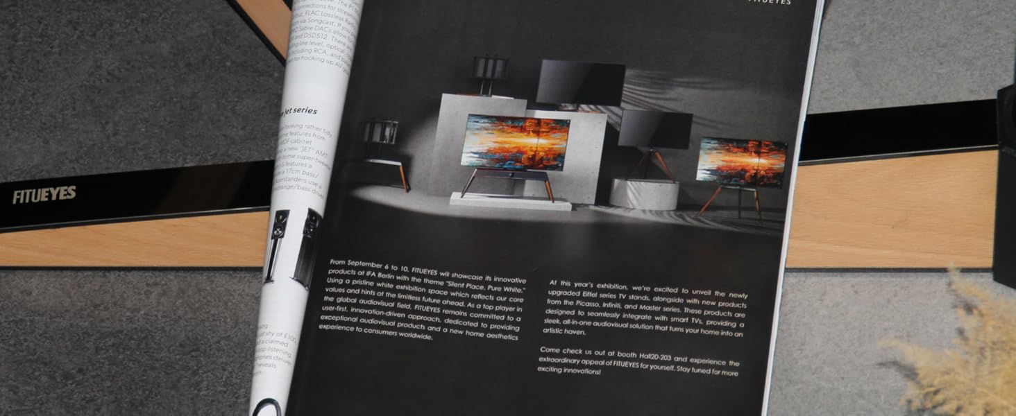 HiFi тумба FITUEYES для вінілу та аудіотехніки з полицями, 61x52x78 см - коричнева