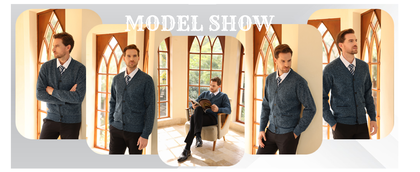 Чоловічий кардиган Allthemen з V-подібним вирізом, з підкладкою, на кнопках, грубий трикотаж, теплий перехідний жакет (4XL, світло-сірий)