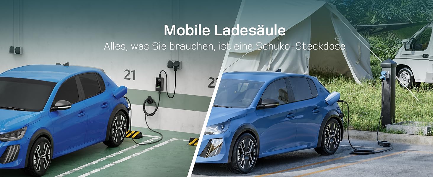 Кабель для зарядки електромобіля Type 2 Schuko 3,7kW, 7м, 6-16A, 1-фазний, з LCD дисплеєм, чорний