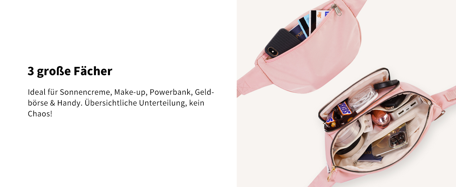 Сумка на пояс для жінок та чоловіків, сіра. Стильна сумка-шоппер з 4 кишенями на блискавці та регульованим ремінцем. Ідеально підходить для подорожей та піших прогулянок. (Запатентовано)