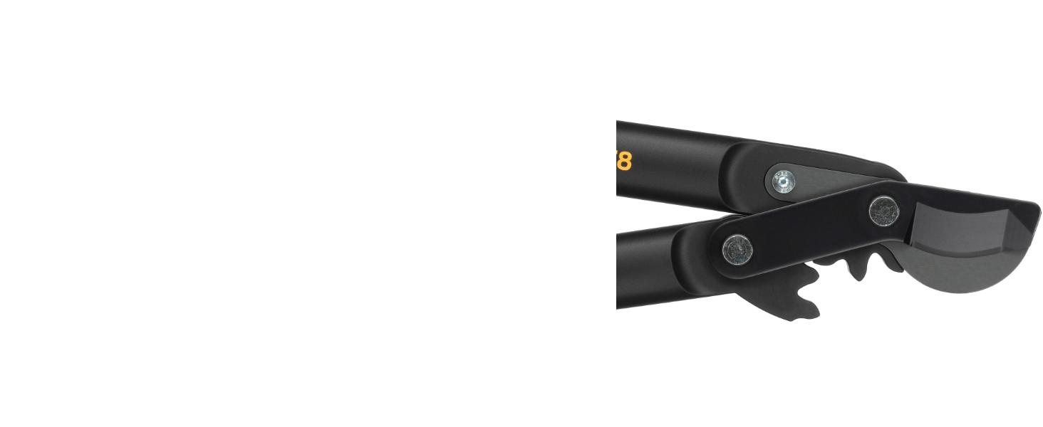 Секатор Fiskars PowerGear L31 для сухої та твердої деревини, 39 см, антиадгезійне покриття, загартована сталь, чорний/помаранчевий