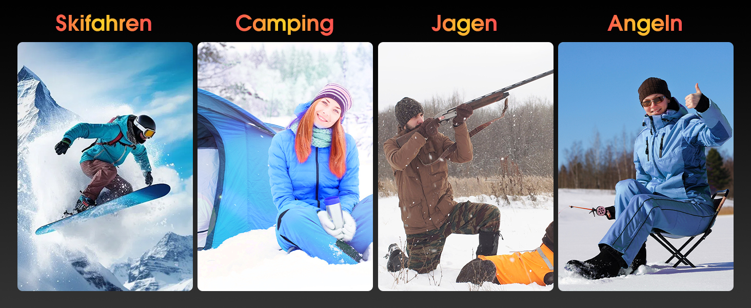 Електричні грілки для рук з акумулятором 10000mAh, 2 шт., з двостороннім нагрівом, USB, 3 режими, для кемпінгу та активного відпочинку