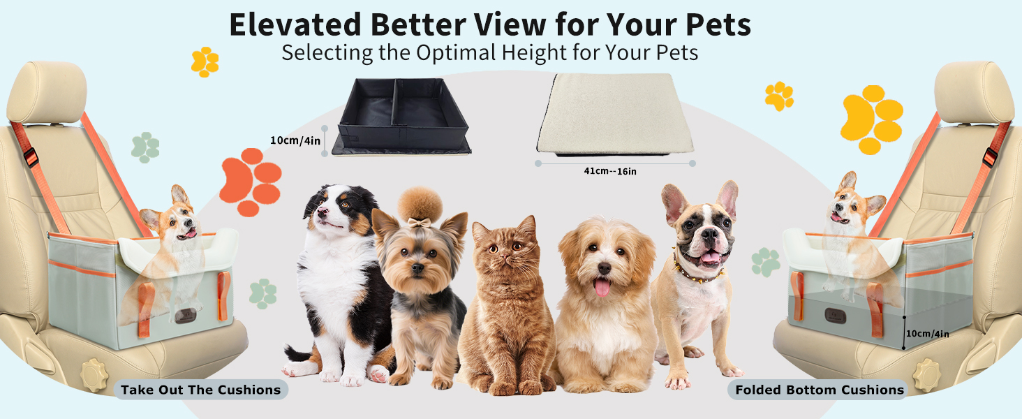 Автокрісло для собак Threedokke - зручне та безпечне автокрісло для маленьких собак до 6 кг (Khaki)