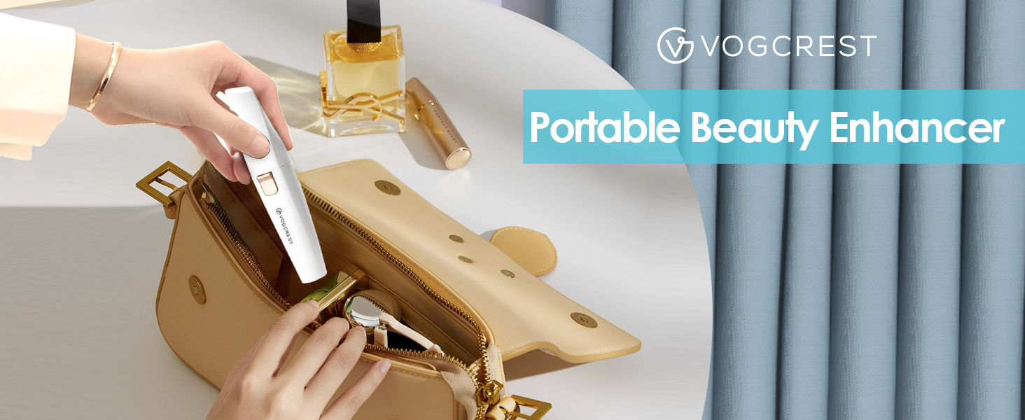 Тріммер для обличчя та брів 2-в-1 VG VOGCREST з LED-підсвічуванням - безболісне гоління обличчя, губ та тіла