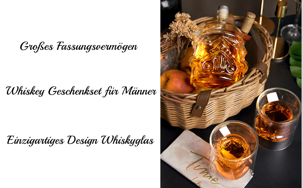 Whiskey Decanter and Whiskey Glasses Set, 750ML Whiskey Decanter Gifts for Men, Whiskey Set for Bourbon, Single Malt, Jameson, Irish, Wine, Scotch, Brandy (Bottle Set)