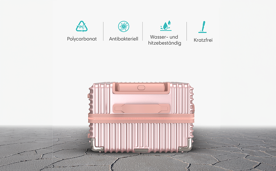 Набір валіз Voyagoux 2 шт. - 39L та 113L, жорсткі валізи, TSA-замок, ABS пластик, 4 колеса 360°, міцні та легкі, рожеве золото