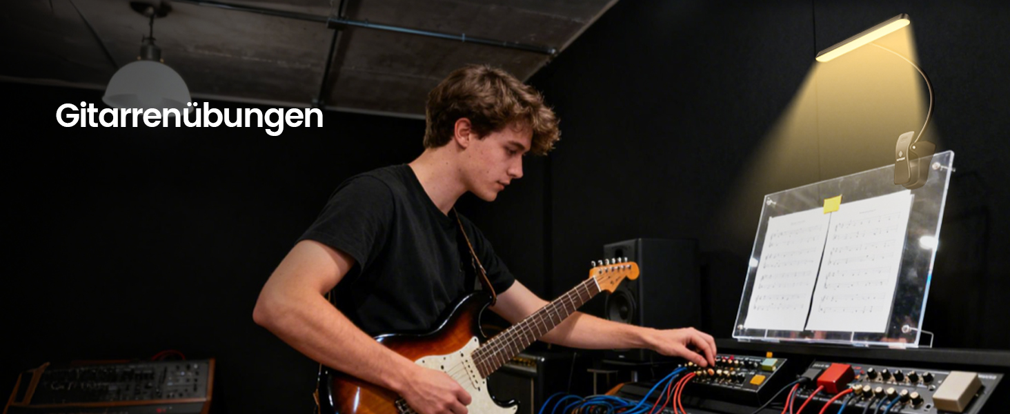 Світлодіодна лампа для нот Glocusent 81 LED: для піаніно, з USB-C зарядкою, 3 кольори, 5 рівнів яскравості, до 140 годин роботи, чорна