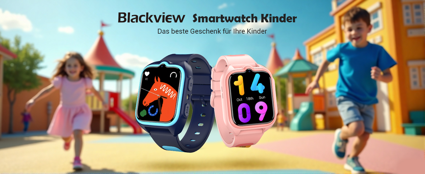 Дитячий смарт-годинник Blackview Kinder 4G: GPS, SIM-карта, відеодзвінки, SOS, дзвінки, чат, SMS, шкільний режим, лічильник кроків, блакитний