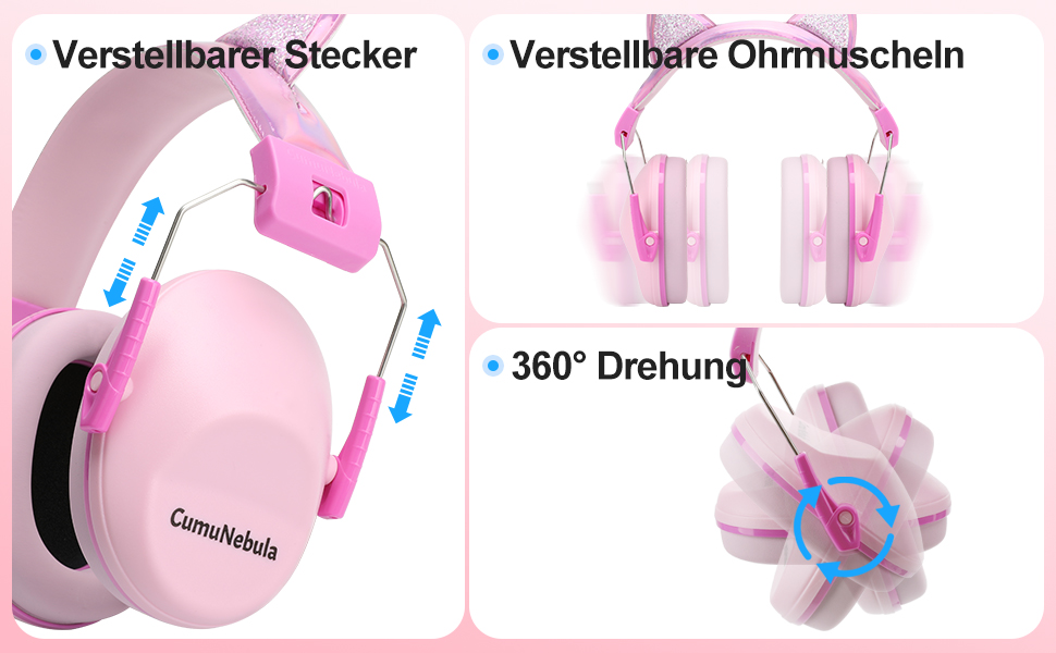Навушники для захисту від шуму для дітей - пасивні навушники, капсулятори для школи, SNR 28dB, для аутизму, сну, навчання, гри на барабанах, рожеві