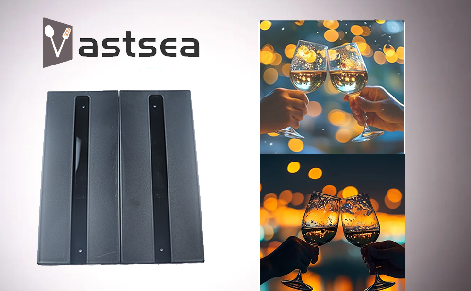 Тримач для келихів вина Vastsea (2 шт.), чорний - для дому, ресторану, бару