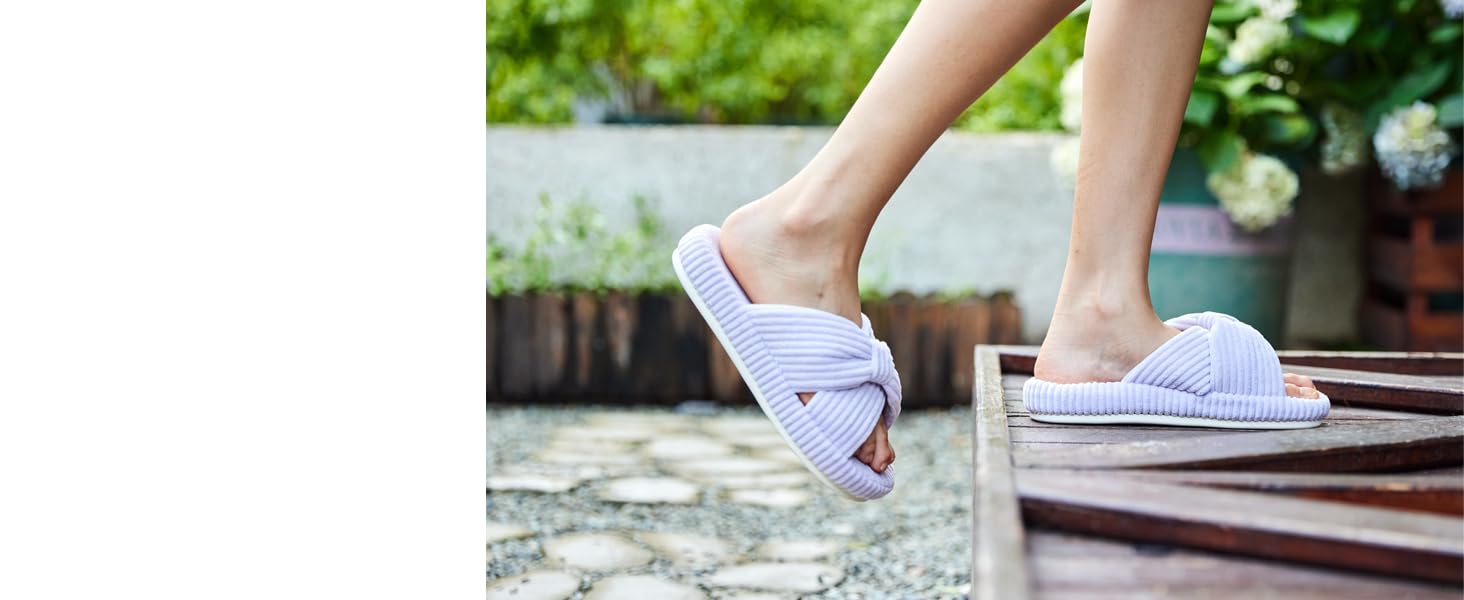 Жіночі халапи Чантомoo з піною Memory Foam, зручні та трендові, для дому та сну, з бантиком та перехресними ремінцями, колір бежевий, розмір 38/39 EU