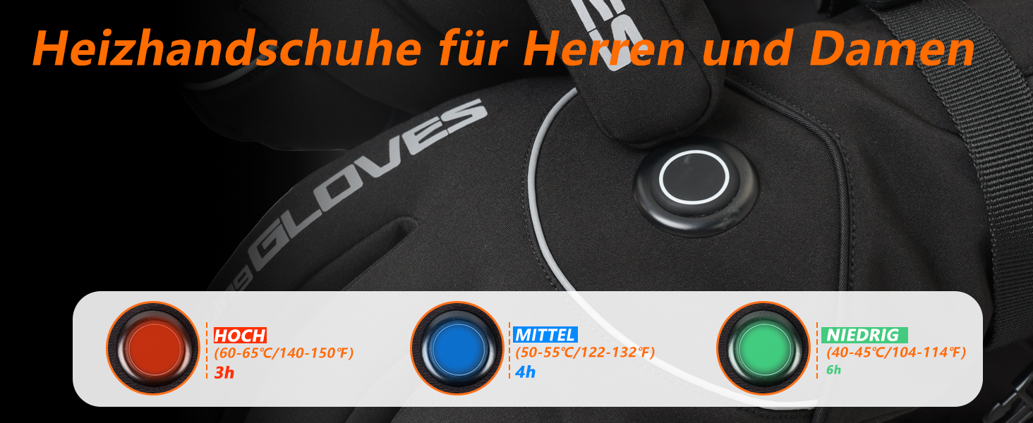 Грілки для рук жіночі та чоловічі з акумуляторами 6000mAh, 3 режими, водонепроникні, сенсорні, для катання на лижах, піших прогулянок та велоспорту (L)